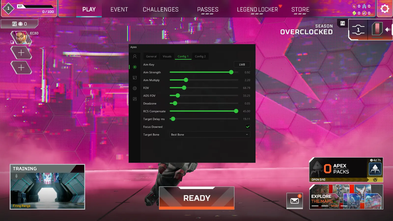 Apex Legends cheat — Per-weapon config