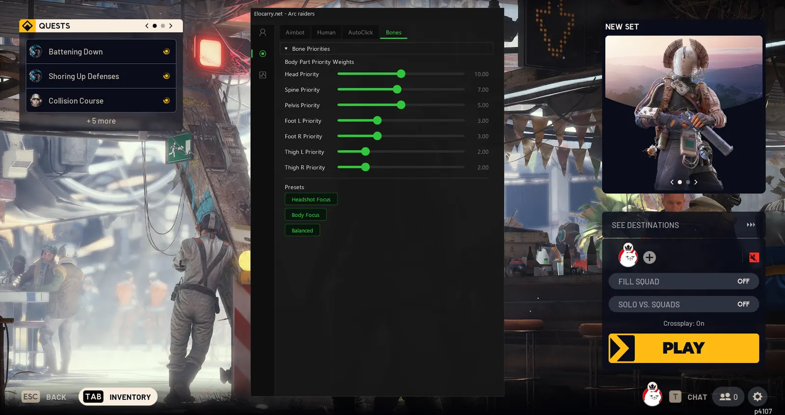 ARC Raiders cheat — Bone selection