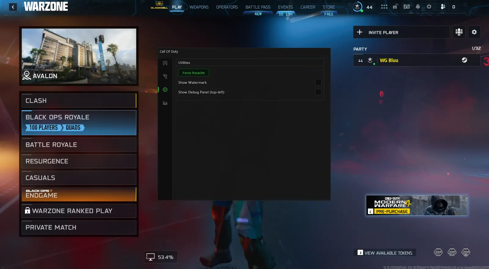 Black Ops 7 cheat — Settings