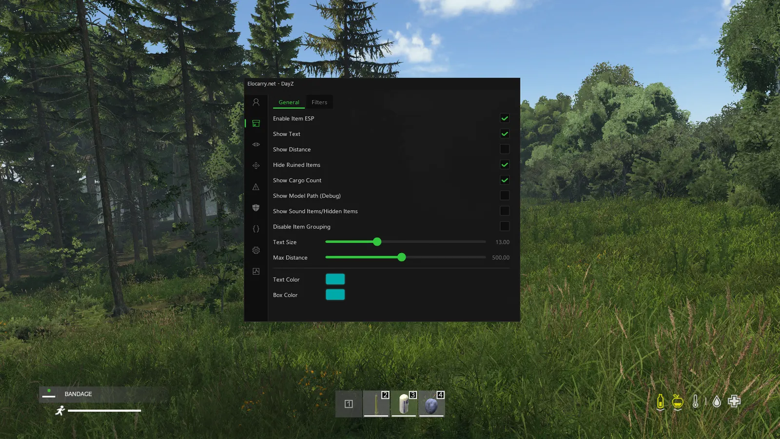 DayZ cheat — Loot ESP