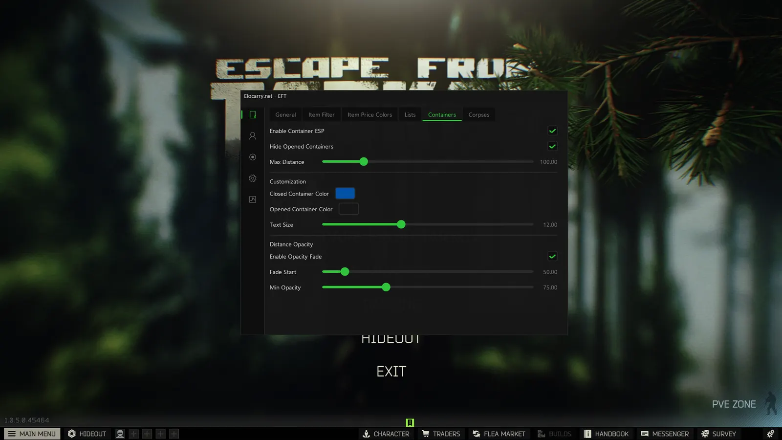 Escape From Tarkov cheat — Container ESP
