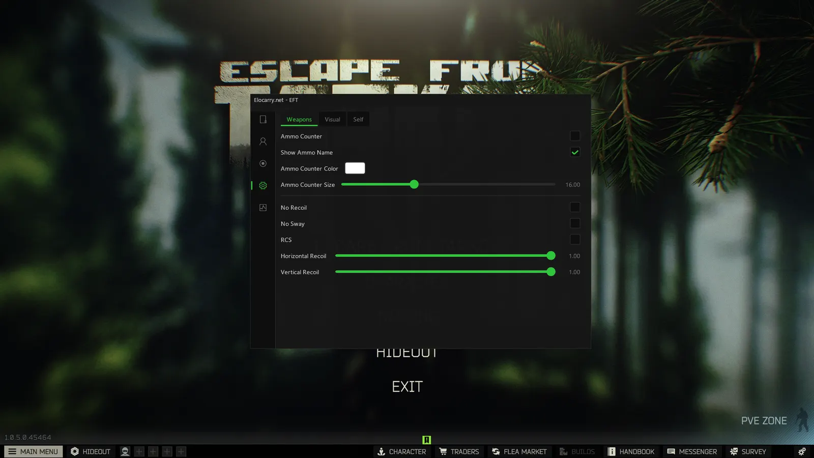 Escape From Tarkov cheat — No recoil & sway