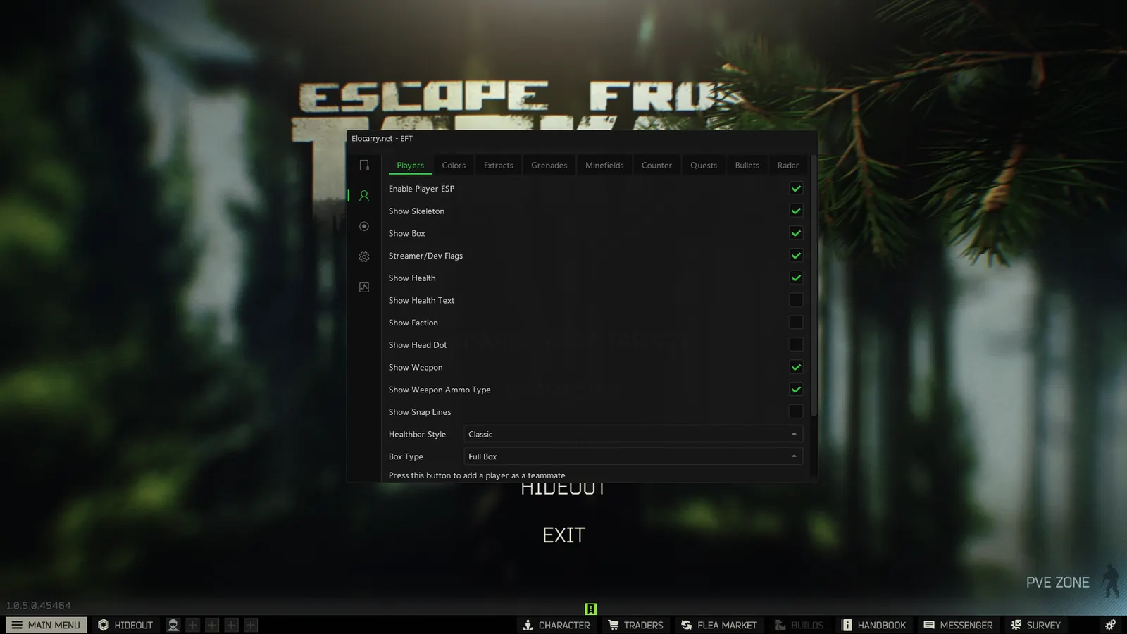 Escape From Tarkov cheat in-game