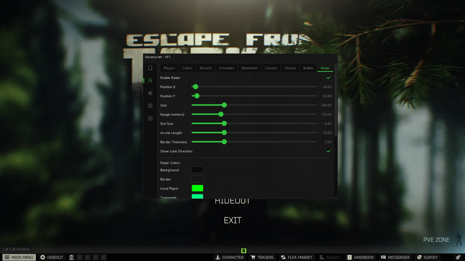 Escape From Tarkov cheat — Radar