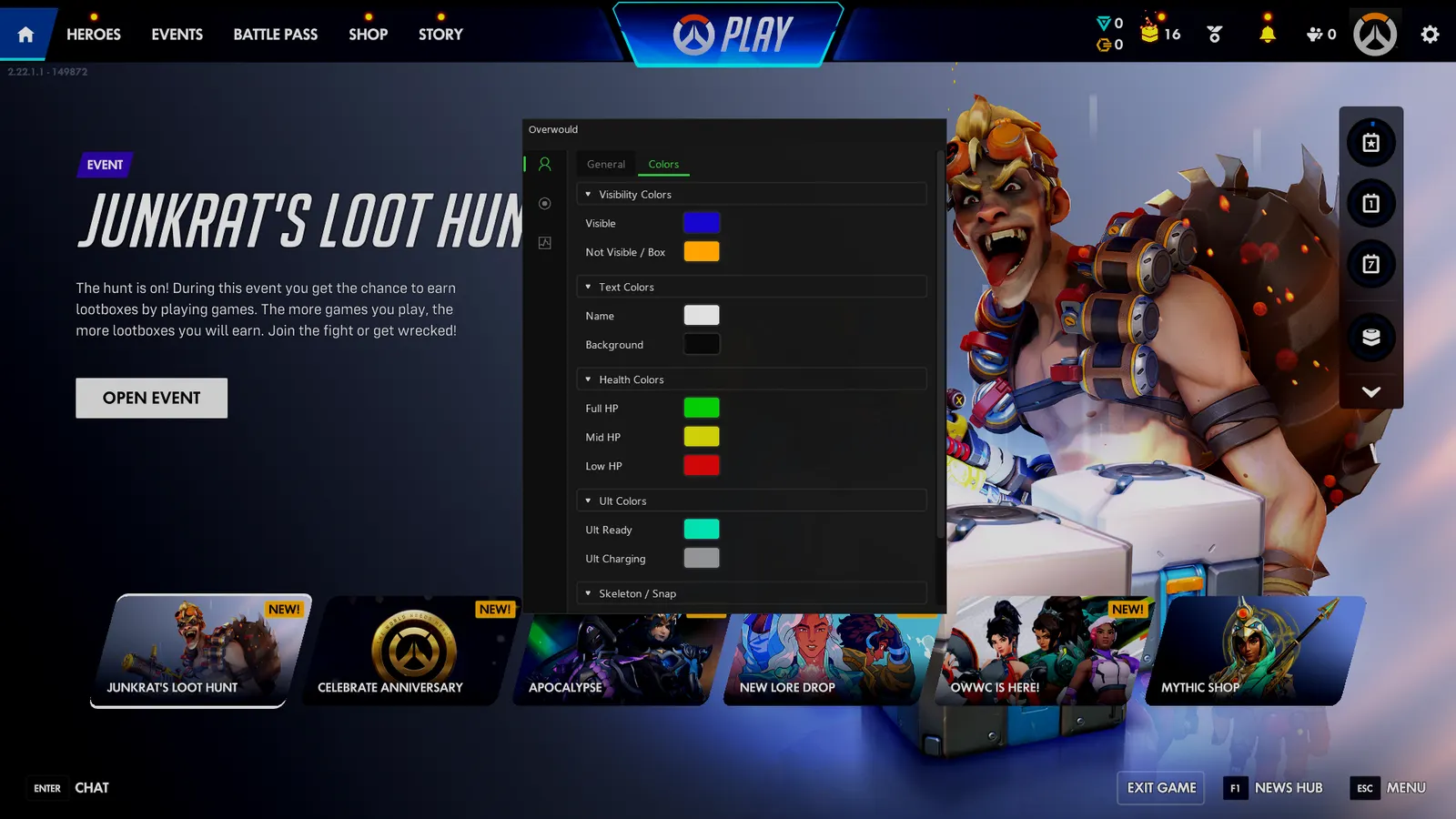 Overwatch cheat — ESP colours
