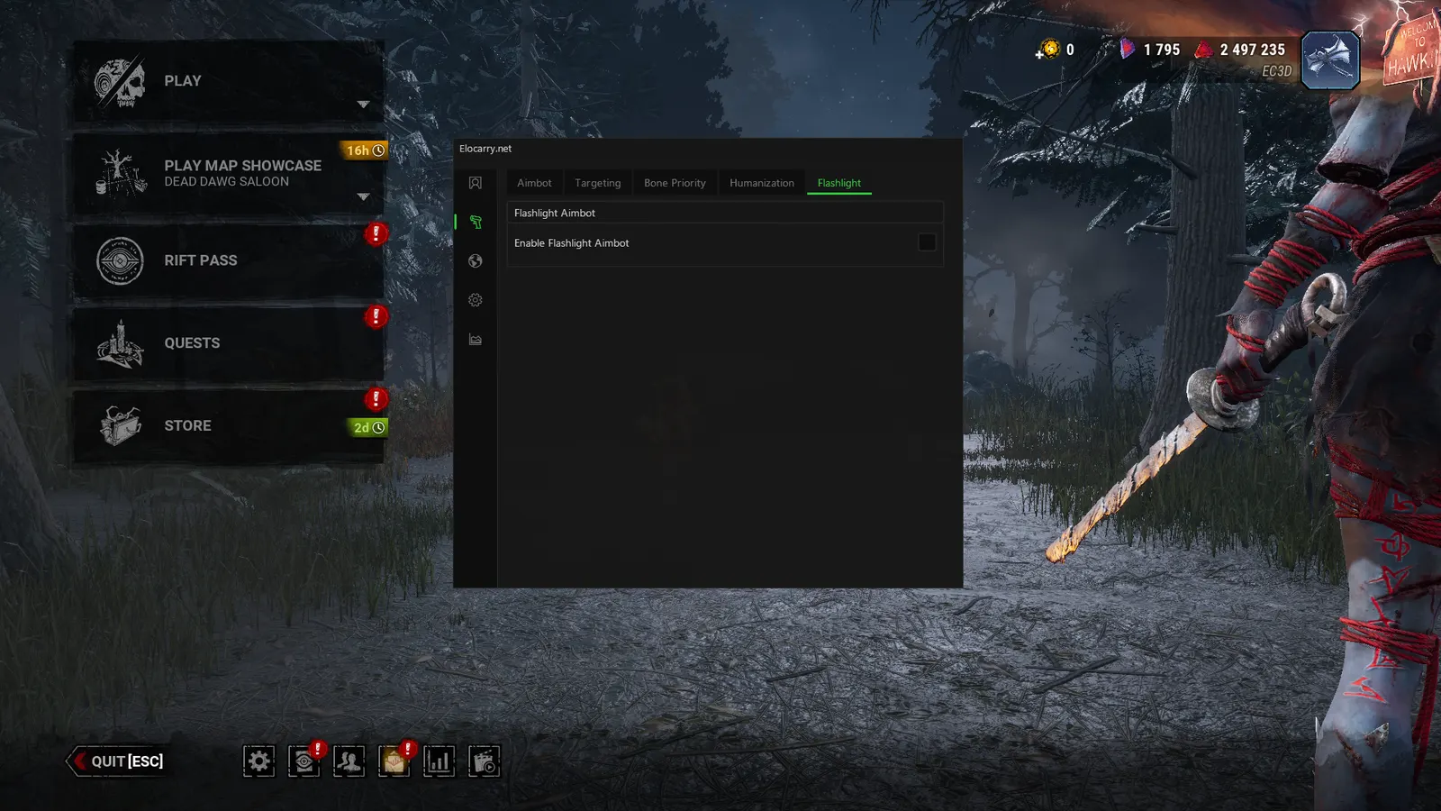 Dead by Daylight cheat — Flashlight assist
