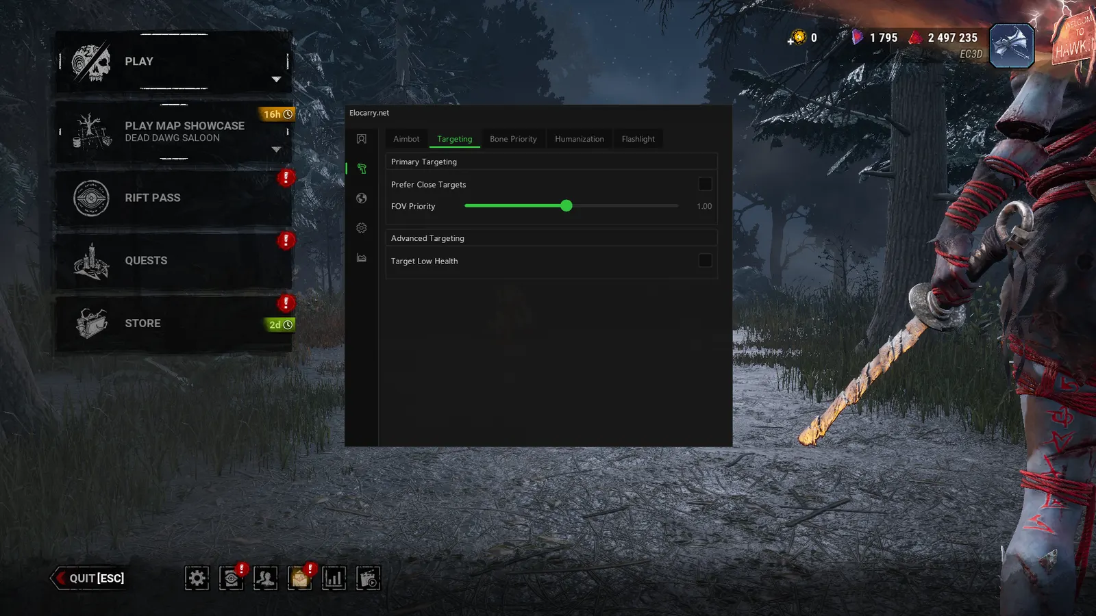 Dead by Daylight cheat — Targeting