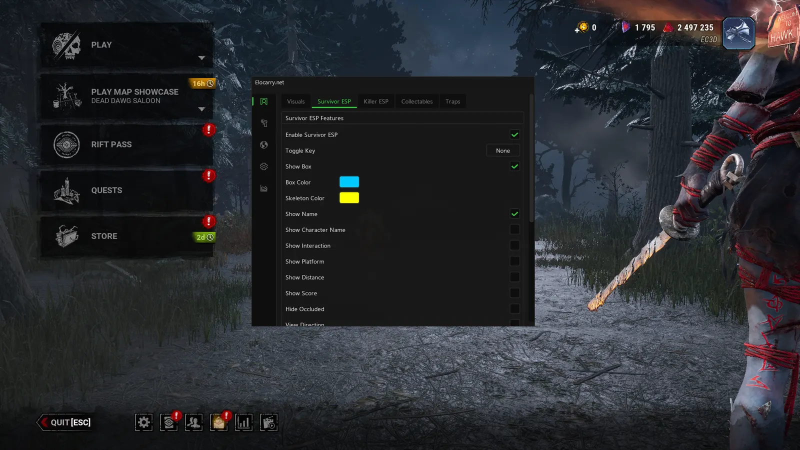 Dead by Daylight cheat in-game