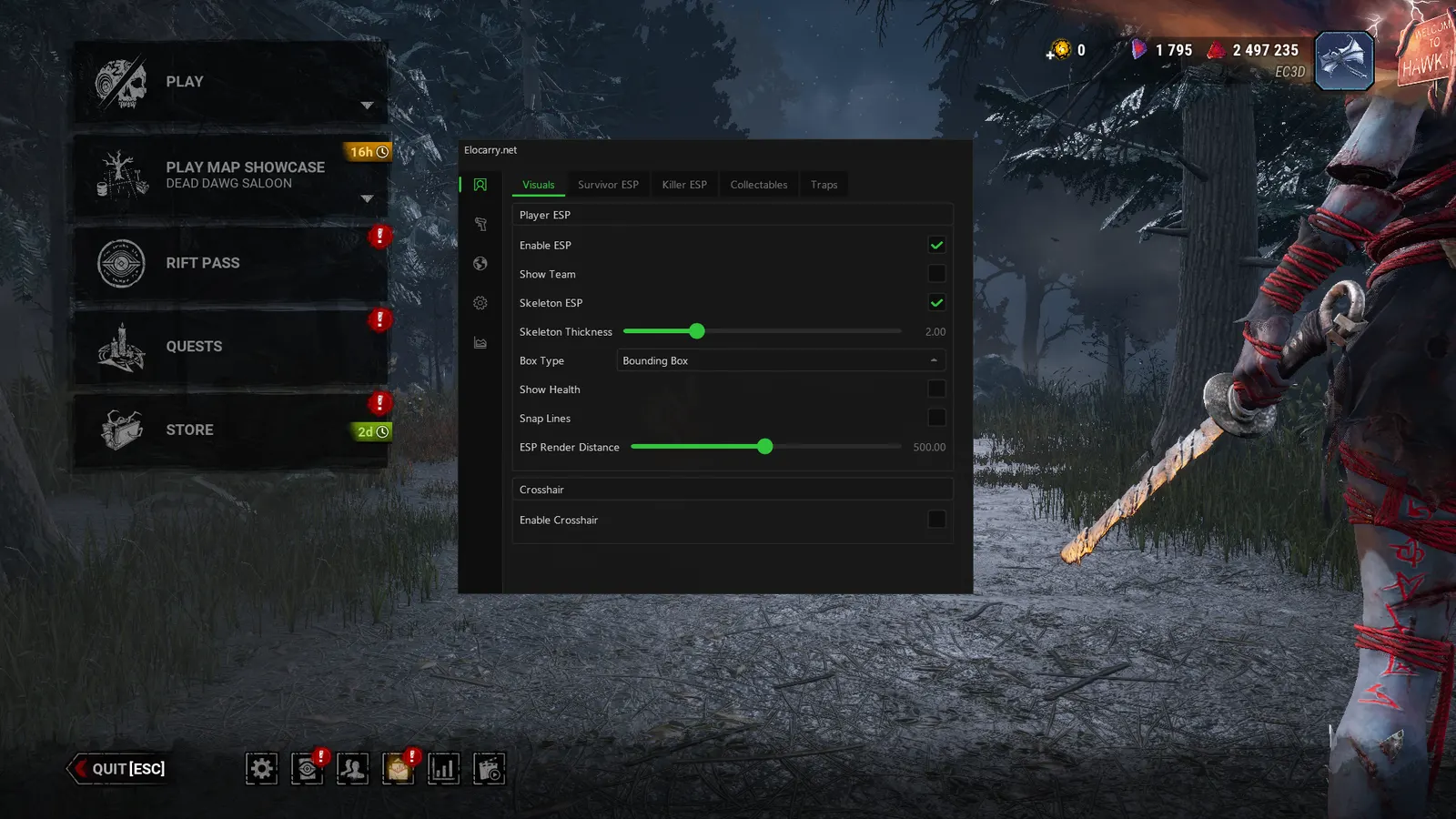 Dead by Daylight cheat — ESP visuals