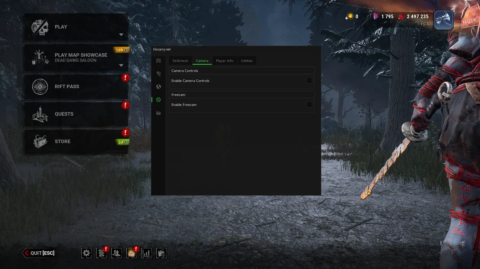 Dead by Daylight cheat — Camera & FOV