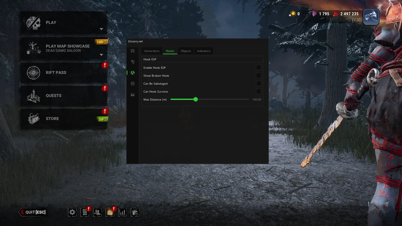 Dead by Daylight cheat — Hook ESP
