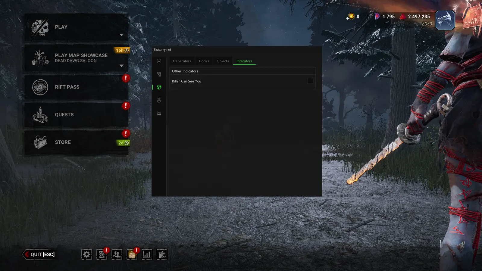Dead by Daylight cheat — Indicators